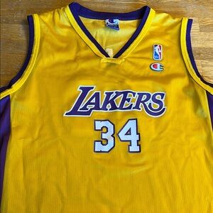 Champion Lakers Jersey Yellow Purple - #34 O’Neal